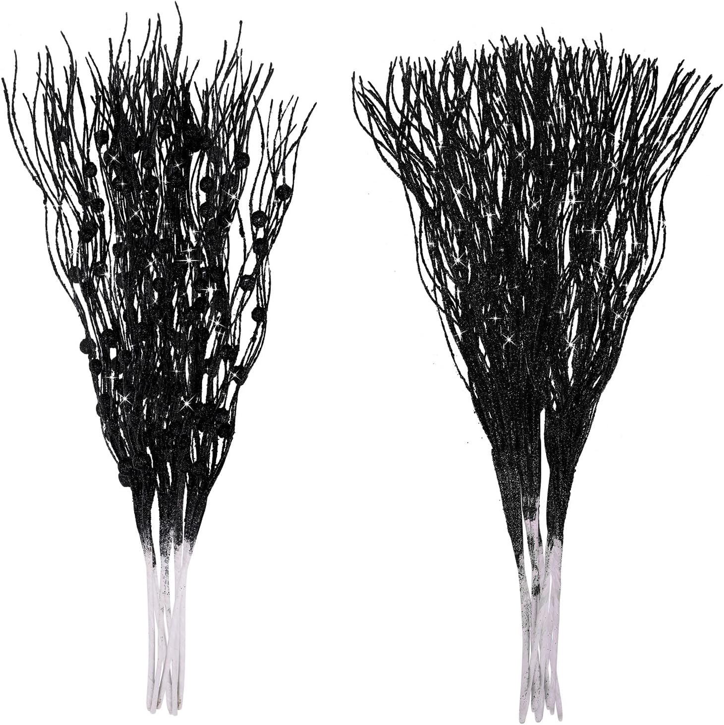 LOAVER 18 Pack Halloween Artificial Glitter Berry Stems
