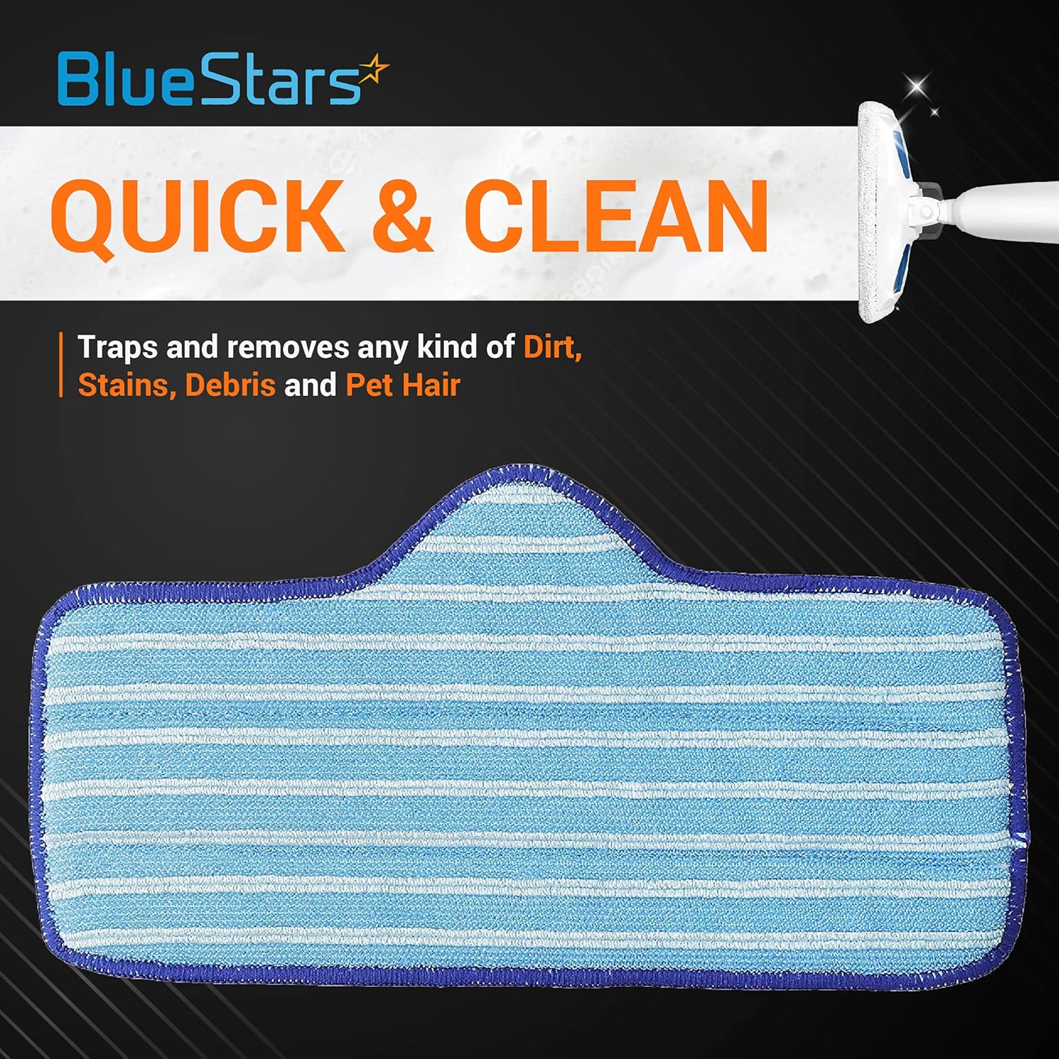 BlueStars Microfiber Mop Pad for Dupray Neat Steam Cleaner - Pack of 8