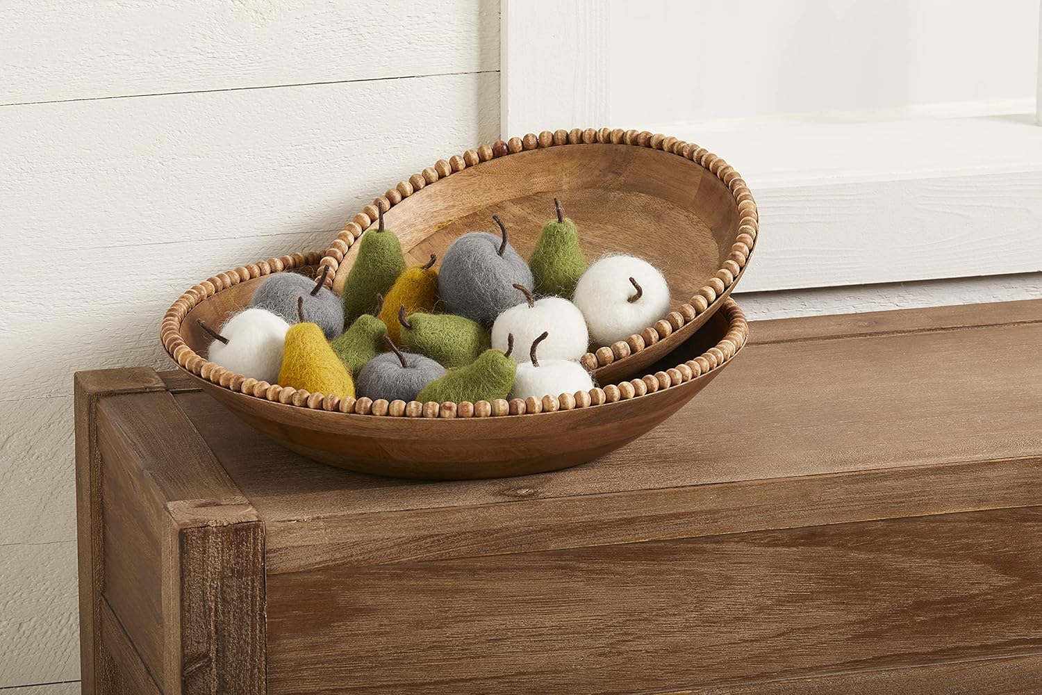 Mud Pie Gray Felt Apple Decor